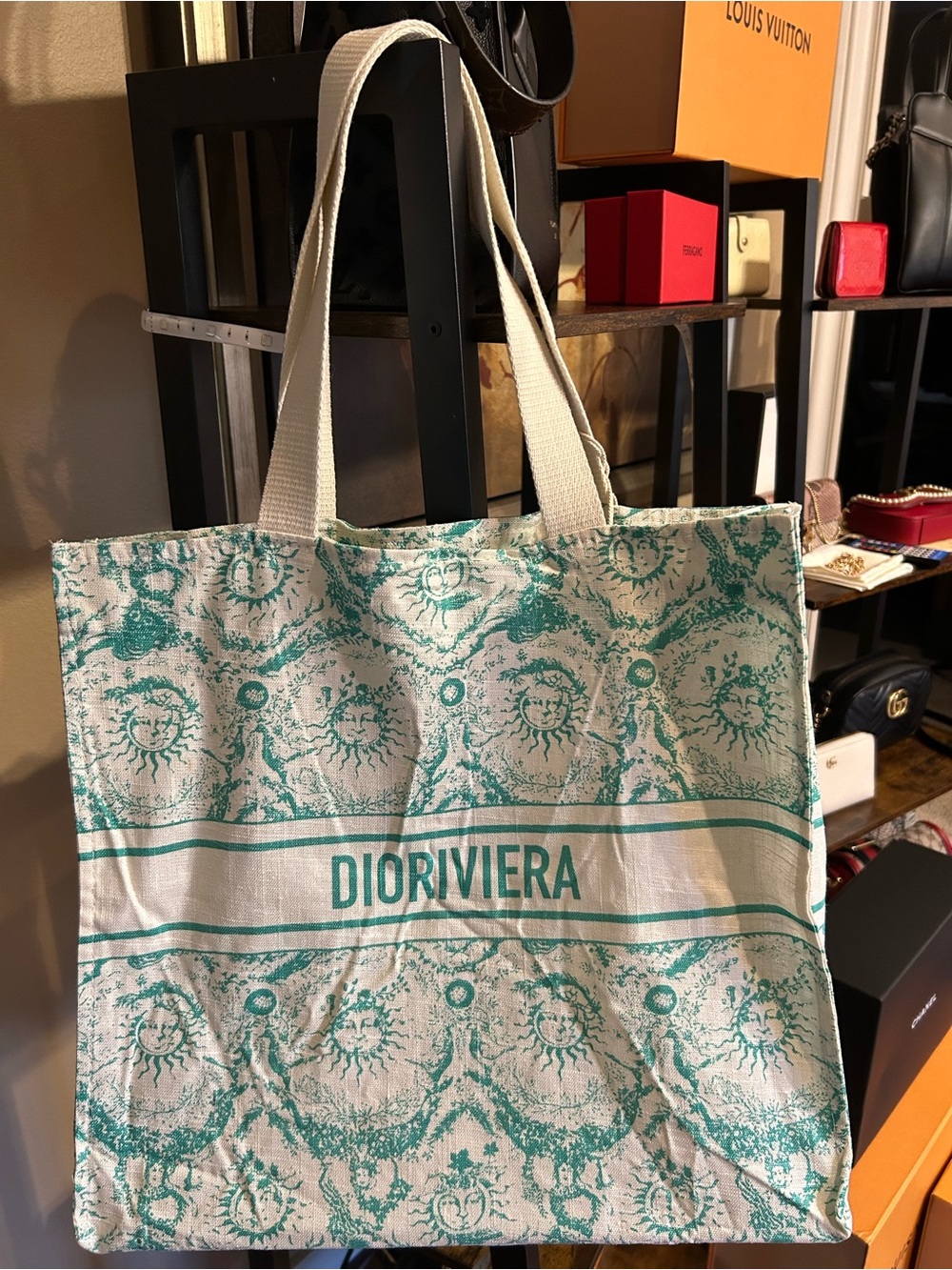 Dior Dioriviera Turquoise Tote Bag w/ Star Charm - Picture 2 of 5